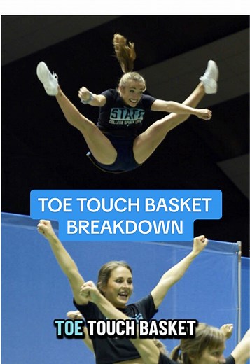 Toe Touch Basket Toss Breakdown for Cheerleaders
