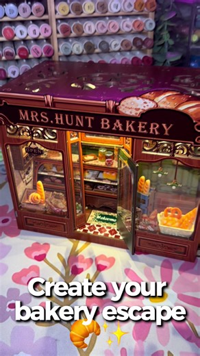 You’re not going to believe this is a 3D puzzle 🥐✨ I built @CUTEBEEOFFICALSHOP Mrs. Hunt’s Bakery completely by hand — from flat wooden sheets to this glowing little storefront. The tiny pastries, shelves, and warm lighting make it feel like a whole story happening on my bookshelf 💡 If you love cozy DIY projects, book nooks, or miniature worlds, this one was such a satisfying build 🧩 Elevate your decor with a piece that tells a story. 🛒Click Shop Now and create your own charming bakery escap