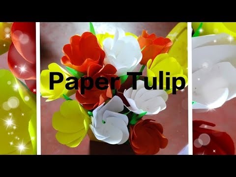 How to Make Paper Tulips | DIY Flower Bouquet 🌷✨ | Easy Paper Tulip Making | Paper Flowers Making