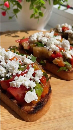 Easy Bruschetta Recipe with Feta 🥖#bruschetta