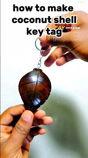 how to make coconut shell key tag ? #coconut #coconutshell #coconutshellideas #shortvideo #craft