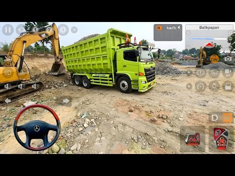 HINO DUMP TRUCK GAME..!! LOAD SPLIT STONE FOR COR PROJECT [MOD BUS SIMULATOR INDONESIA]