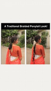 A Long, Voluminous Traditional Braid surely elevate the look to next step. Product in use - Ponytail Extension Length - 24” Color - Natural Black Brown SHOP NOW 👇 www.gemeriahair.in (indian orders) www.gemeriahair.com (international orders) | Gemeria Hair