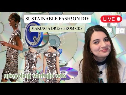 Upcycling a Shiny DRESS w/ Vintage CDs✨ | Sustainable Fashion DIY Hangout