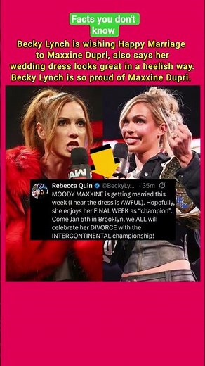 Becky Lynch’s Savage Wedding Message to Maxxine Dupri 😳 #maxxinedupri #shorts #usa #uk #viralvideo