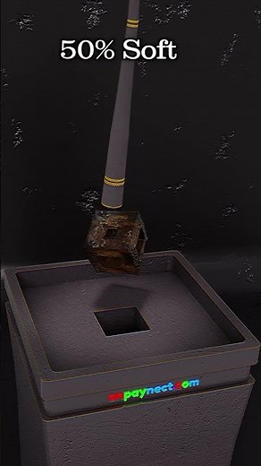 0% Rigid vs 100% Menger Sponge Cube Pendulum Drop ¦ 3D Soft Body Simulation