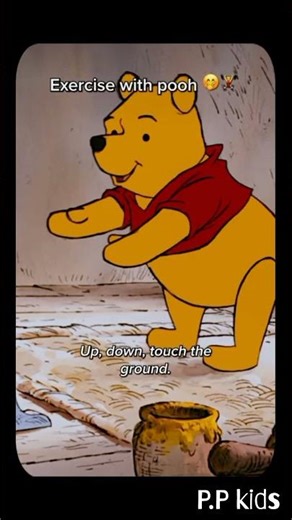 Exercise with Winnie the Pooh! 🧸✨ | Funny Fitness for Kids #shorts #PPkids #animatedcartoon
