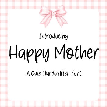 Happy Mother Font | Cute & Quirky Handwriting Font for Teachers, Worksheets