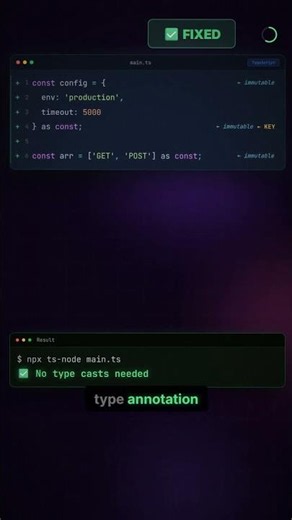 TypeScript's const assertion beats type casts 🔥