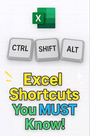 ✅ Save hours in Excel with these 2025 shortcuts! ⚡ #exceltips #shortcuts #productivity