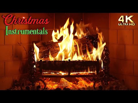 🔥 Instrumental Christmas Music Fireplace 🎄 Traditional Carols ⏐ No Ads