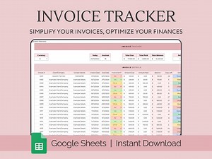Invoice Tracker for Google Sheets, Invoice Tracker Template Spreadsheet, Small Business Invoice Manager, Customer and Client Payment Tracker - Etsy
