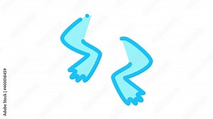 frog legs Icon Animation. color frog legs animated icon on white background