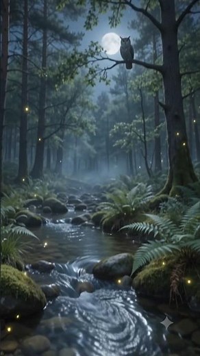 Peaceful Night Forest with Owls 🌙🦉 | Relaxing Nature Sounds for Sleep & Meditation | 4K