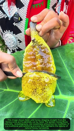 Fresh Wild Honeycomb Cutting Process#WildHoneyHarvest 🍯🐝✨