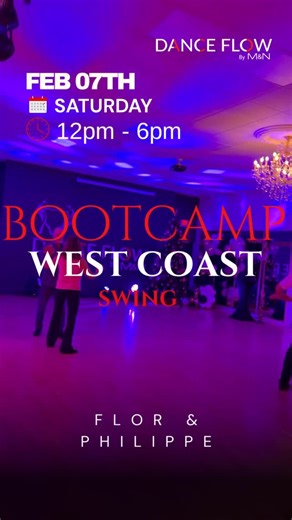 Dance Flow Fort Myers on Instagram: "WEST COAST SWING BOOT CAMP with Philippe & Florencia Get ready for an intensive and inspiring West Coast Swing Boot Camp designed to level up your dancing, musicality, and technique, followed by a fun social to put it all into practice! ♦What’s included 🔹3 Classes – 1h15 each (Total class time: 3h45) 🔹2 Hours of Social Dancing 🔹That means 5 total sessions of learning + dancing! ⸻ ♦Class Topics and times 🔹12:00 to 1:15 pm - Magic Musicality: Hit the Phrase