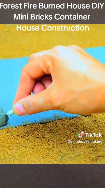 DIY Mini Bricks Container House After Forest Fire