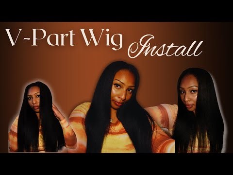 Most Natural Wig Install Ever! V-Part Wig Install W/ Afro Kinky Straight Human Hair. Yaki Human Hair