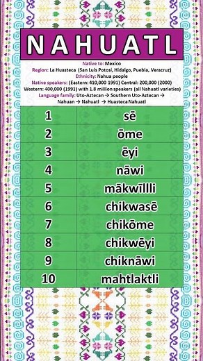 NUMBERS IN THE HUASTECA NAHUATL LANGUAGE