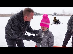 Sledding with Electric Snowmobile & Preston Sick with Fever!!!