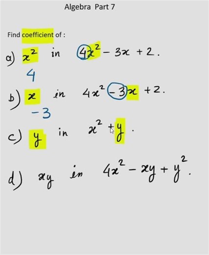 Coefficients : Algebra part 7 | complete tutorial |#ncert #cbse #gcse#igcse #mocktest #math