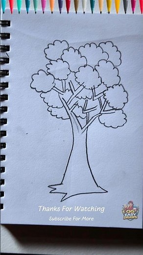 Easy Tree Drawing for Beginners 🌳 | Step by Step Sketch