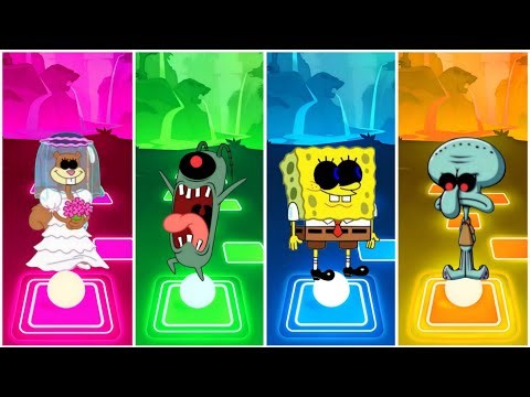 Sandy Cheeks Exe 🆚 Plankton Exe 🆚 Spongebob Exe 🆚 Squidward Exe | Tiles Hop Battle