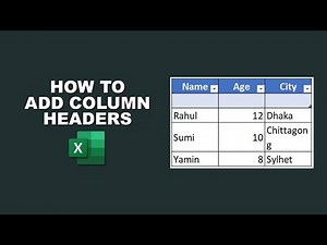 how to add column headers in excel
