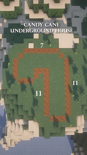 Minecraft Candy Cane Underground House Tutorial! #minecraft #mc #minecraftbuilding #minecraftideas #minecraftbuilds #minecrafter #minecraftpe #gaming #videogames #christmas #holidays