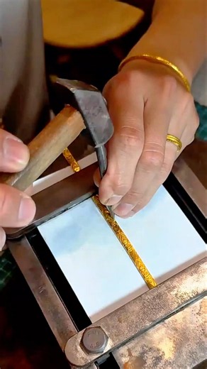 Creating Intricate Gold Engraved Patterns with Skilled Handcraft Precision #shorts