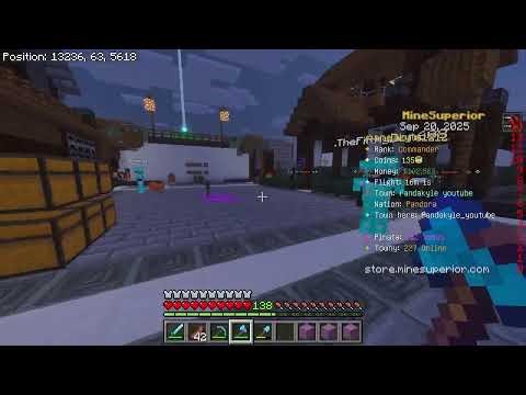 minecraft playing on a towny server EP 3 come and join my towny SERVER IP Bzz.mcs.gg