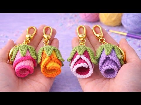 This Tiny Crochet Flower Keychain Sells Fast