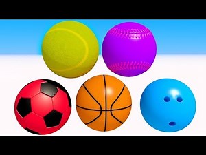 Learn Colors with Sport Balls for Kids and Children