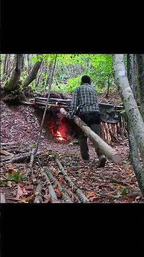 How I Built a Camouflaged Survival Shelter in the Woods #survivalseries #survival #survivalmode