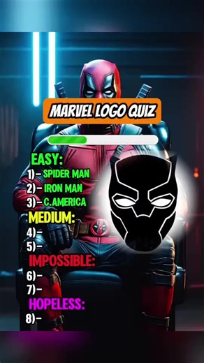 It’s impossible for you to guess all this marvel logos. #marvel#marvel #quiz #triviachallenge