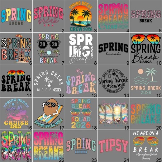 Funny Spring Break DTF Transfer, College Beach Party Iron on Shirt, Vacation Squad Heat Press Design, Girls Birthday Trip Transfer - Etsy