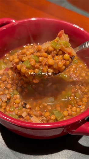 Cozy lentils from scratch… with an italian twist.