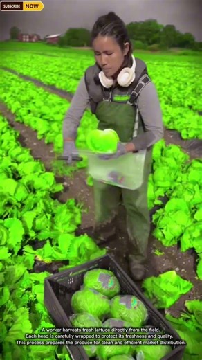 Fresh Lettuce Harvesting and Packaging Process