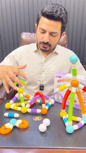 Stretchable Magnetic Sticks🧲 https://www.toycompany.pk/collections/magnetic-toys | Toy Company