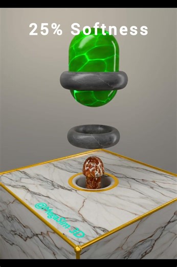 0% vs 100% softness of crystal capsule physics simulations | #blender #satisfying