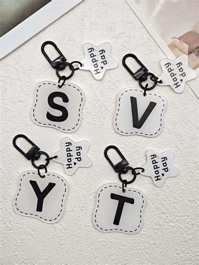 Keychains, Initial Letter Keychains, Transparent Acrylic Charms, Cute and Simple Key Rings, Personalized Bag Accessories, a Gift for Her. - Etsy