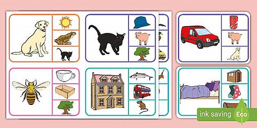 Rhyming Peg Matching Cards
