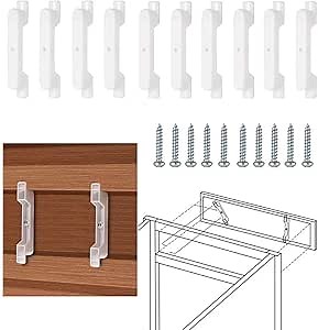 Set of 10 False Front Cabinet Clips with Screws – 4.5 Inch Drawer Front Fasteners for Kitchen Cabinets – Heavy-Duty Furniture Connectors for Mounting False Drawer Fronts – Easy to Install