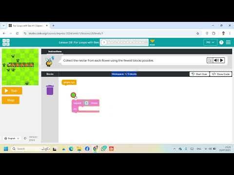 Lesson 28 For Loops with Bee 1