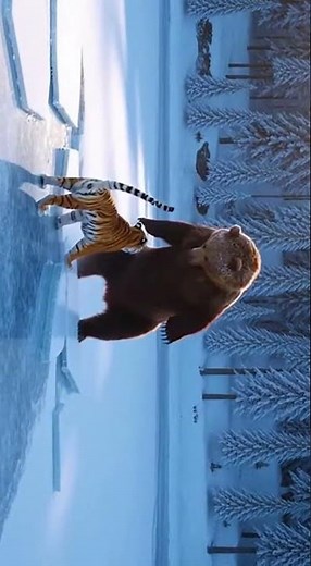 Siberian Tiger vs Brown Bear Epic Ice Battle