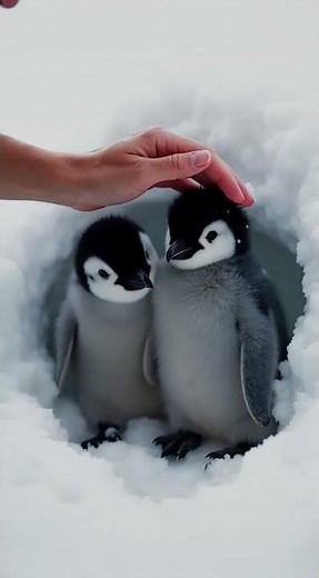Tiny Penguins Exploring Snow for the First Time 😍❄️