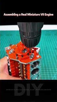 Assembling a Real miniature V8 engine part 2#V8engine #cison #modelkit #DIY #miniengine