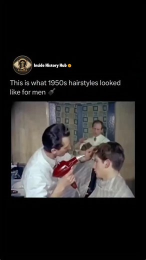 Inside History Hub | 💈✨👨‍🦰 1950s men's hairstyles focused on clean sharp cuts and effortless cool vibes. Classic side parts and neatly combed looks dominated... | Instagram