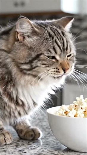Cat Eating Popcorn #cat #catshorts #cutecat #shortvideo