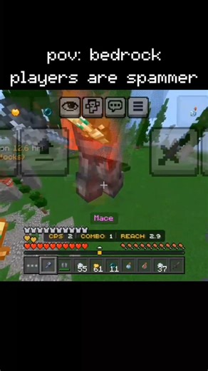 bedrock players are really spammers 😂 #minecraft #gaming #minecraftgameplay #minecraftpe #pvp